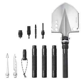 VEVOR Survival Shovel, 13 in 1 Camping Shovel Folding Multitool, Military Grade Portable Compact Tactical Shovel, Multifunction for Off-Roading